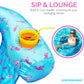 Swimline Original Fabric Covered U-Seat Inflatable Pool Lounger Flamingo Pattern | With Comfortable Sling Seat, Back Rest, And Built In Cup Holder | For Pool, Beach, Lake, And More