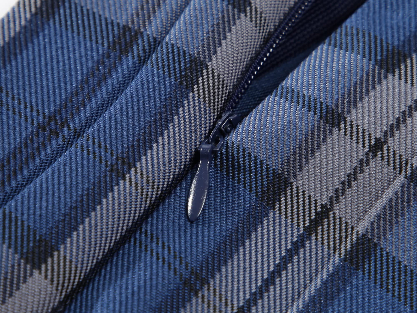 Womens Short Pleated Plaid Costumes Skirt(Blue White Mixed Black,2XL)