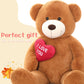 Tezituor Giant Teddy Bear Stuffed Animal 5Ft with Heart Large I Love You Bear Plush Toys for Kids Gift for Girlfriend