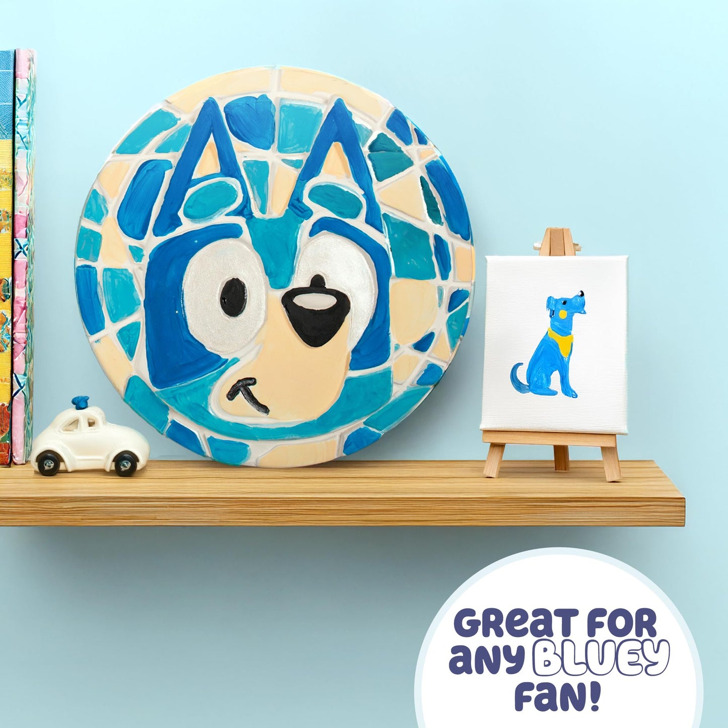 Bluey Paint Your Own Stepping Stone Kit - DIY Ceramic Art Set, 7" Bluey Design, Fun Summer Activity for Ages 8-11