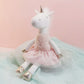 Mikee Fluffie Unicorn Toys For Girls, 16.5'' Tall,Safe Material Soft Unicorn Stuffed Animal Ballerina Dolls With Skirt, Cute Bir