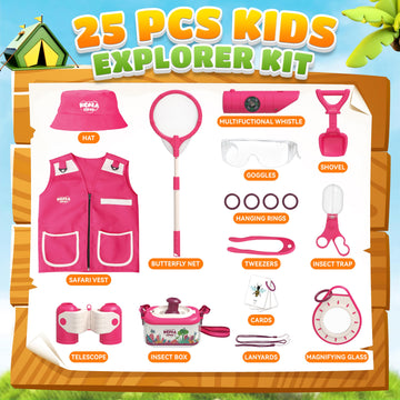 Smilesskiddo Bug Catcher For Kids, 25 Pcs Kids Explorer Kit & Kids Bug Catching Kit - Kids Nature Kit Outdoor Adventure Toys For