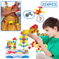 Creativity Tool Box with Drill Screwdriver Toy Set, STEM Building Toys for Kids 3+ Year Old, Creative Building Blocks Pegboard K