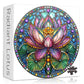 PICKFORU Stained Glass Lotus Flower Puzzle for Adults 1000 Pieces, Round Beautiful Gems Jewel Floral, Colorful Mosaic Flower Jig