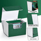 Zlca Card Deck Box For Trading Cards, Mtg Commander Deck Box Holds 120+ Single Sleeved Cards, Leather Magnetic Card Storage Box Fits For Tcg Ccg Magic Cards (White& Green)
