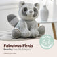 Bearington Ringo Plush Raccoon Stuffed Animal, 10.5 Inch, Soft Plush Material, Gray and Black