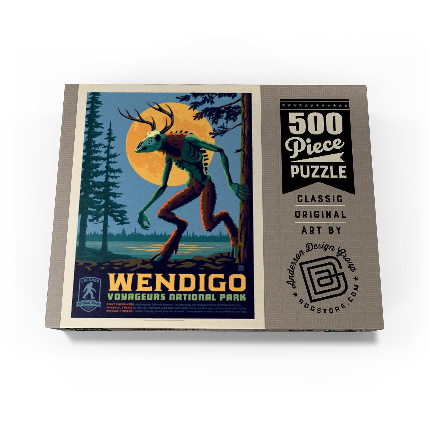 Mypuzzle Legends Of The National Parks: Voyageurs' The Wendigo, Vintage Poster - Premium 500 Piece Jigsaw Puzzle For Adults