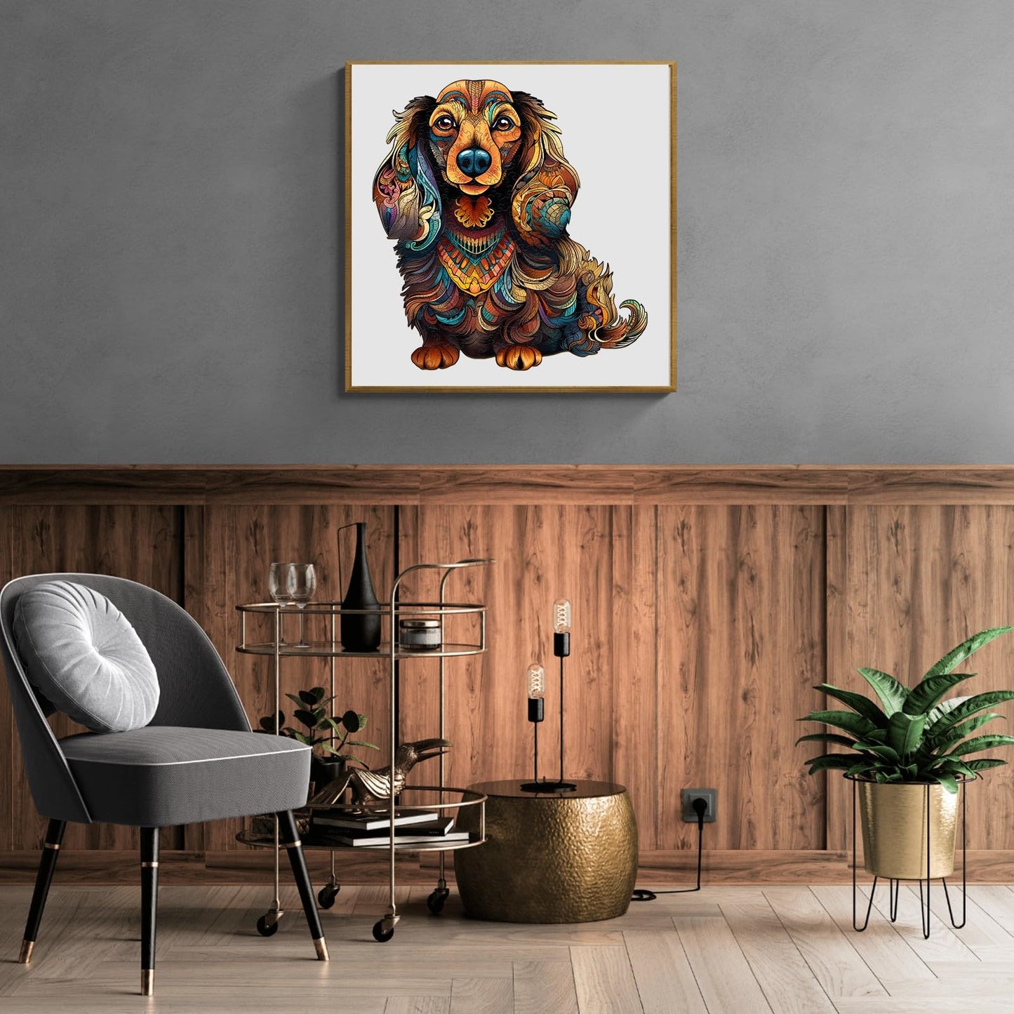 Wooden Puzzles For Adults, Wooden Adult Puzzles, Long-Hairs Dachshund Dog Puzzles For Puzzle Lover, Family Puzzle Games (M-10.4 * 11In 190 Pcs)
