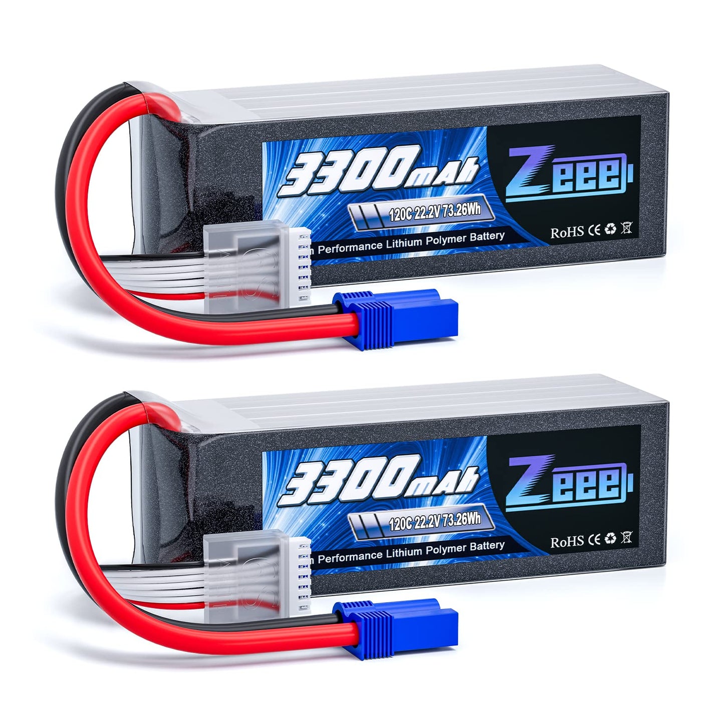 Zeee 6S Lipo Battery 3300mAh 22.2V 120C Soft Case Battery with EC5 Connector for RC Airplane Helicopter RC Car Truck Tank Drone 