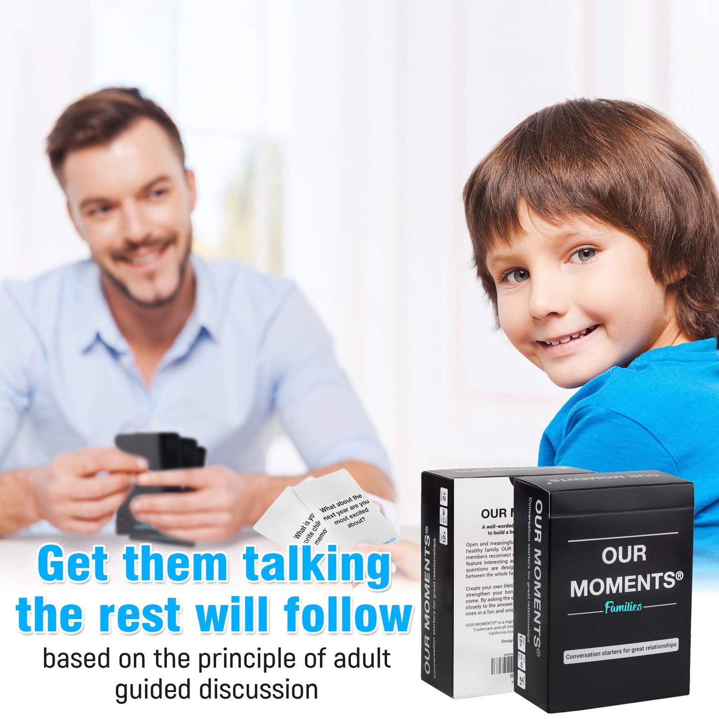 OUR MOMENTS Conversation Starter Cards for Families - 100 Fun Questions, Cardstock, Multicolor, Model: OUR MOMENTS -1