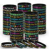 Morcheiong 120 Pieces Motivational Rubber Bracelets Wristbands Black Inspirational Quote Silicone Bands Unisex Style- 12 Designs