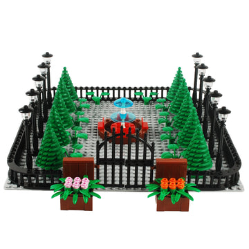 Baenrcy Park Building Blocks Fountain Sencery Accessories Street Set Building Bricks Kit Diy Building Set Compatible All Major B