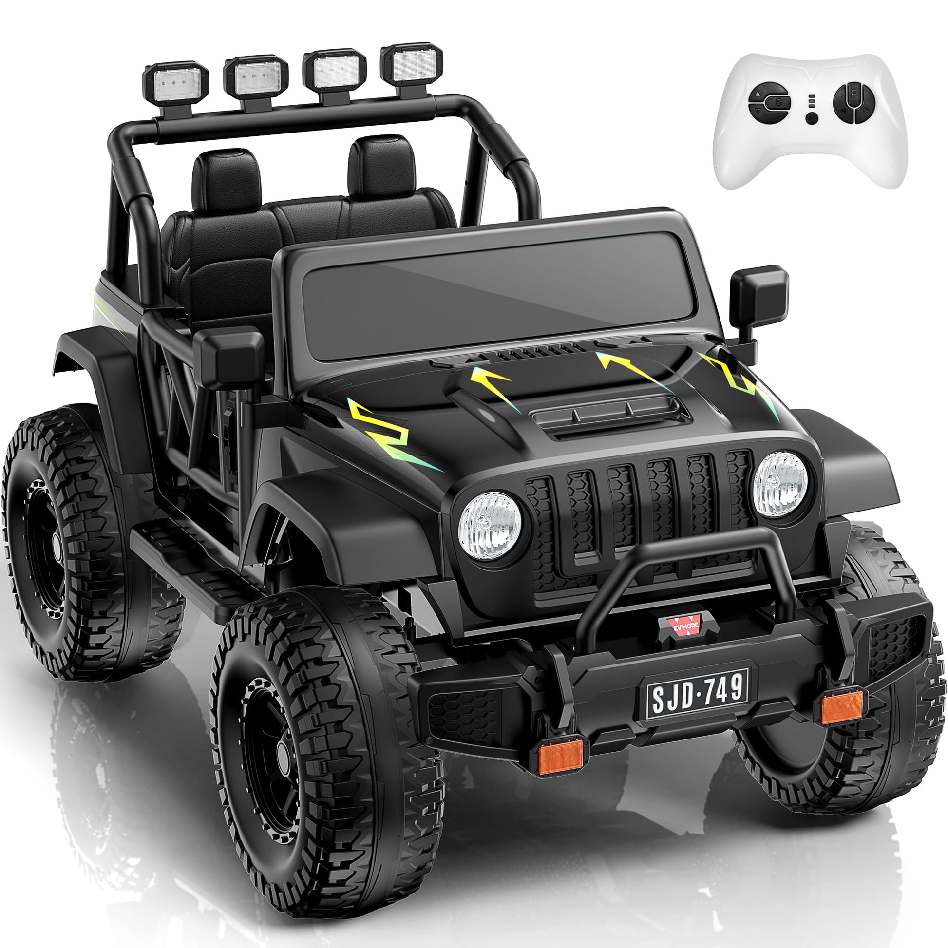 24V Ride on Truck Car 2 Seater Ride Kids Electric Car - 7Ah Large Battery Kids Electric Vehicles with Remote Control, 4WD 3 Spee