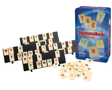 Rummikub Travel Tin - Original Rummy Tile Game by Pressman, Blue - Fun Strategy Game for Family and Friends