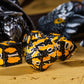 UDIXI Metal DND Dice Set Dragon Scale Polyhedral Dice D&D for Role Playing Games Dungeons and Dragons MTG (Black Orange-Silver N