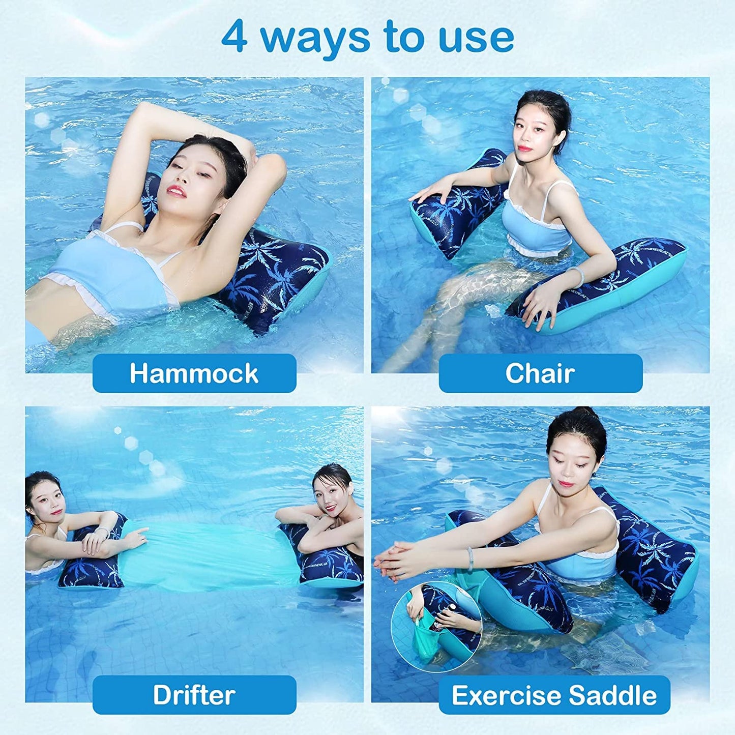 Pool Floats mature-themed  2 Packs Inflatable Tanning Pool with Drink Bag  floaties for mature-themeds Heavy Duty  Floats for Pool Floating for mature-themeds  Water Hck Lounge  Swimming Pool Toys Party Floaties rafts.