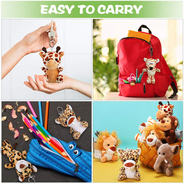 Sumind 12 Pieces Valentine'S Day Mini Stuffed Forest Animals Jungle Animal Plush Toys 4.8 Inch Cute Plush Elephant Lion Giraffe Tiger Plush For Animal Themed Parties Achievement(Sitting, Standing)