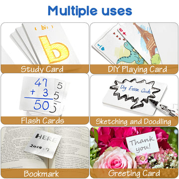 Lotfancy Blank Playing Cards, 180Pcs, Dry Erase, Reusable Flash Cards To Write On, Diy Vocabulary Study Cards, Learning Cards, Game Cards, Message Card, Gift Card, Glossy Finish, Poker Size