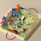 Large Wooden Building Blocks Set, Electric Train City Construction Stacking Blocks Preschool Learning Educational Toys,Wooden Take-Along Tabletop Railroad Play Set For Toddlers