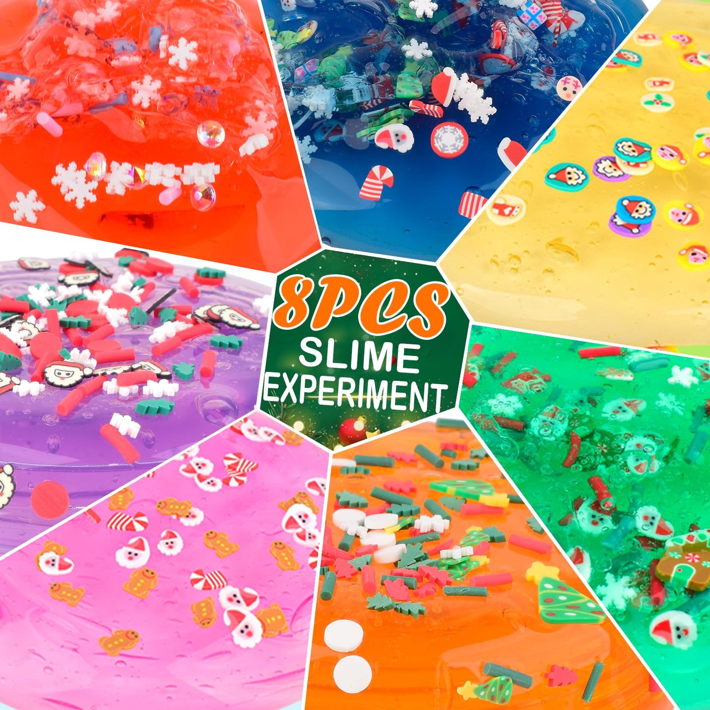 8 Pack Christmas Slime Kit,Funny Jelly Cube Crunchy Slime,Soft & Stretchy,Birthday Gifts For Kids,Christmas Stocking Stuffers,Ch