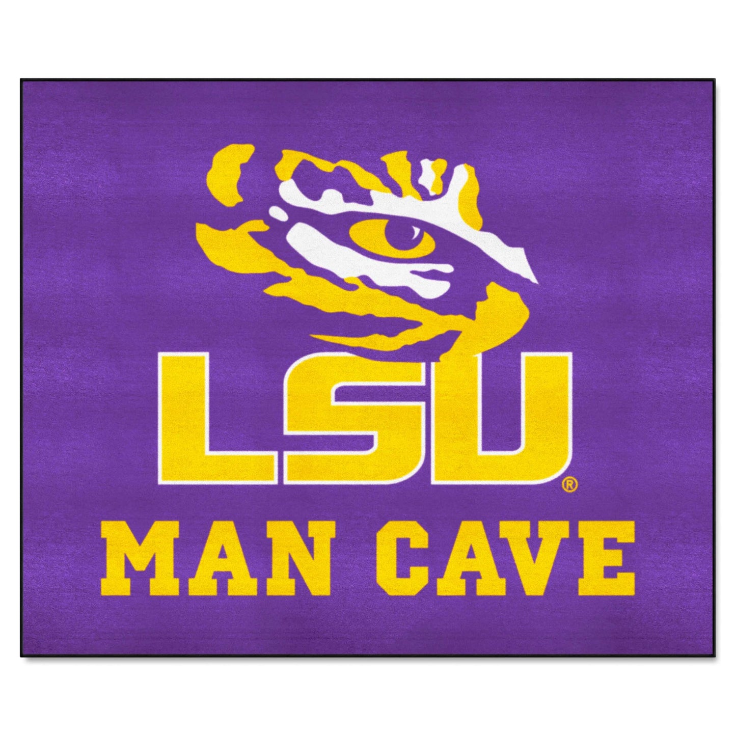 FANMATS 14566 LSU Tigers Man Cave Tailgater Rug - 5ft. x 6ft. Sports Fan Area Rug, Home Decor Rug and Tailgating Mat