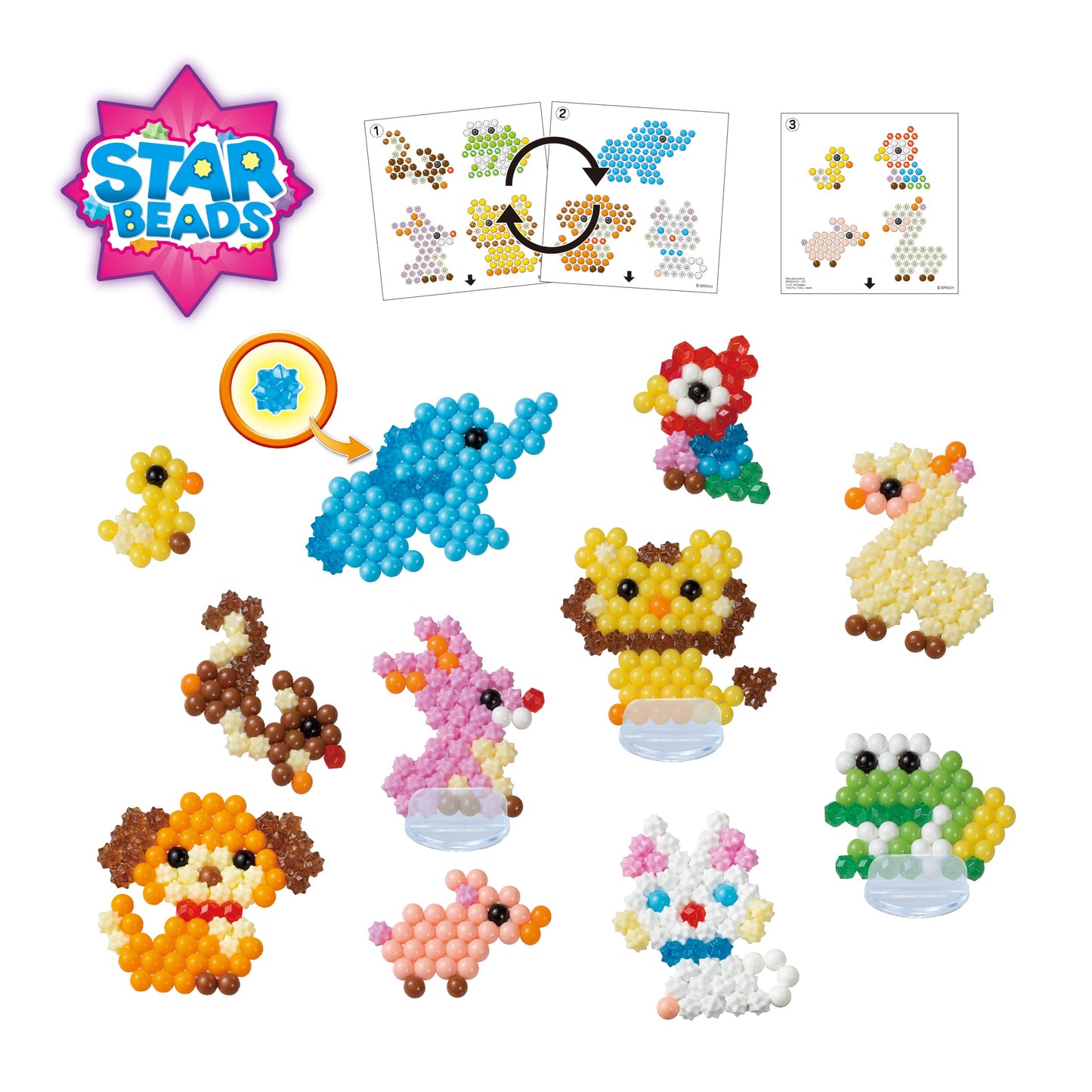 Aquabeads Arts & Crafts Animal Buddies Theme Refill with Beads and Templates