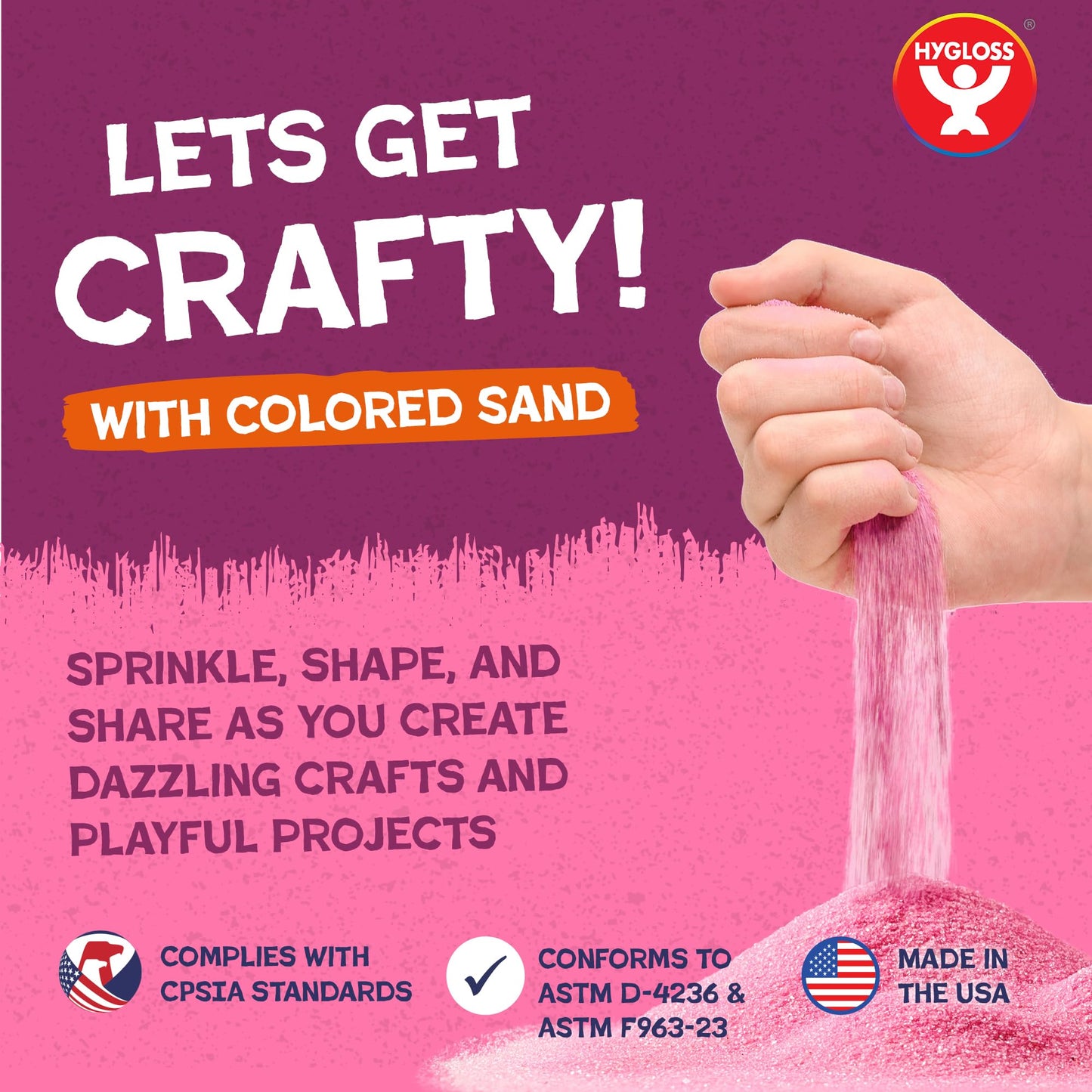 Hygloss Colored Craft Sand, 3-Pound, White