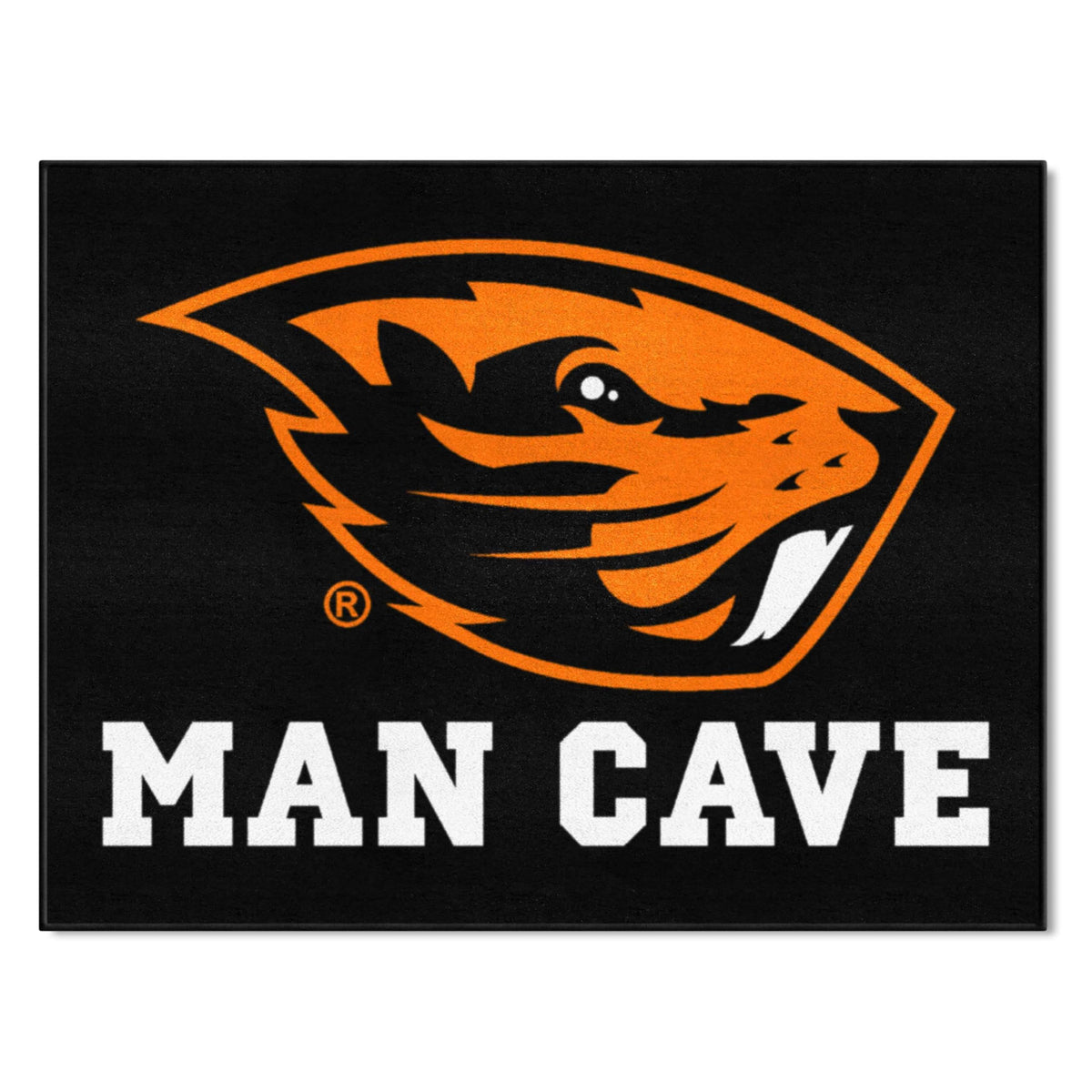 FANMATS 14593 Oregon State University All-Star Mat - Man Cave | Black | 33.75x42.5 | Beaver Head Primary Logo