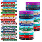 Fnayol 48Pcs Christmas Party Favors Slap Bracelets Rubber Wristbands for Kids Girls Boys