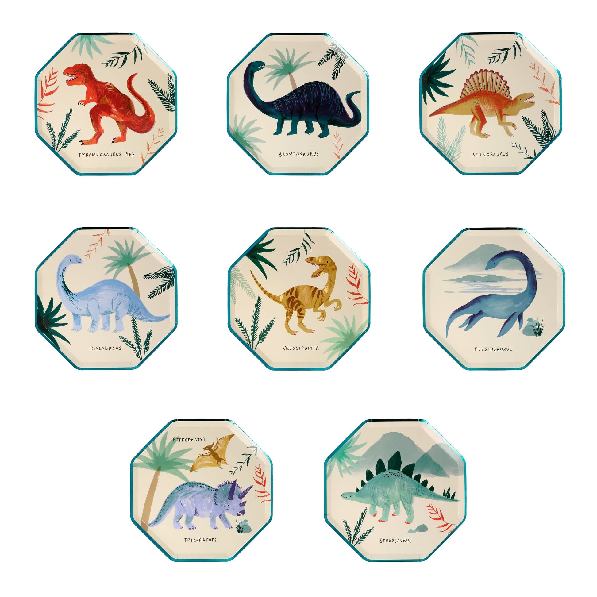 Meri Meri Dinosaur Kingdom Side Plates -Like New