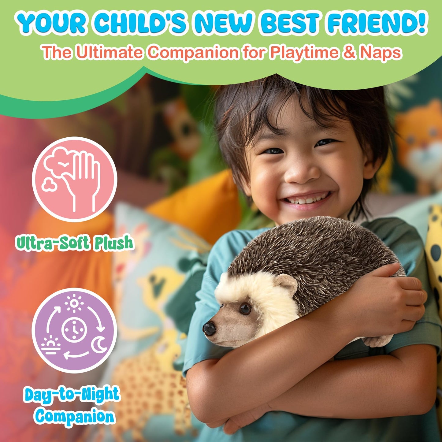 Forest & Twelfth 12 Stuffed Hedgehog Plush  Heirloom Collection Stuffed Animal  enhanced Materials  Best Gift for Kids Age 3+  Nursery and Room Decor (12'' Hedgehog)