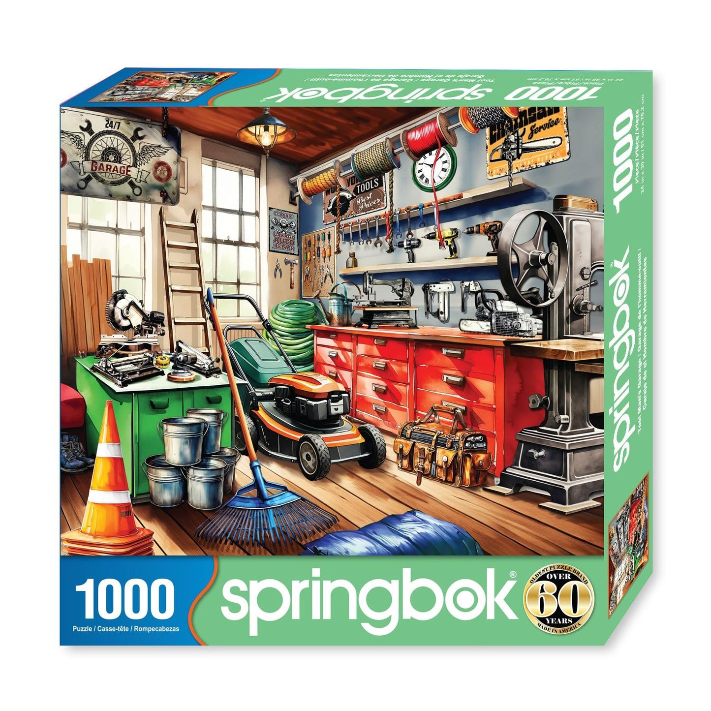 Springbok Tool Man'S Garage 1000 Piece Puzzle For Adults - Colorful Garage Filled With A Handyman'S Gear