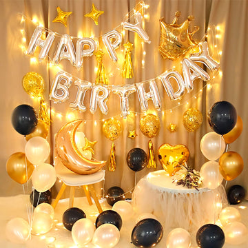 16 Inch Silver Happy Birthday Balloons Banner, Aluminum Foil Letters Happy Birthday Balloon For Birthday Decorations Party Suppl