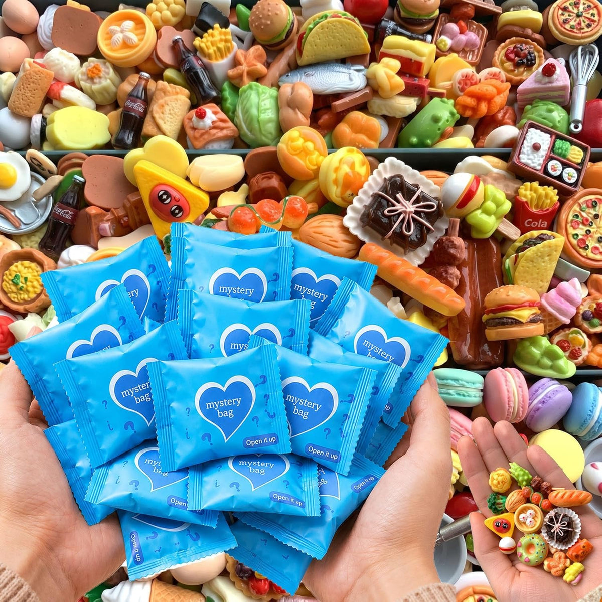30 Pcs Mini Food Resin Models, Mini Blind Bags with Miniature Food Toy