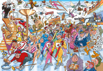 Jumbo, Wasgij, Mystery 22 - Wasgij Winter Games!, Unique Collectable Jigsaw Puzzle For Adults, 1,000 Piece