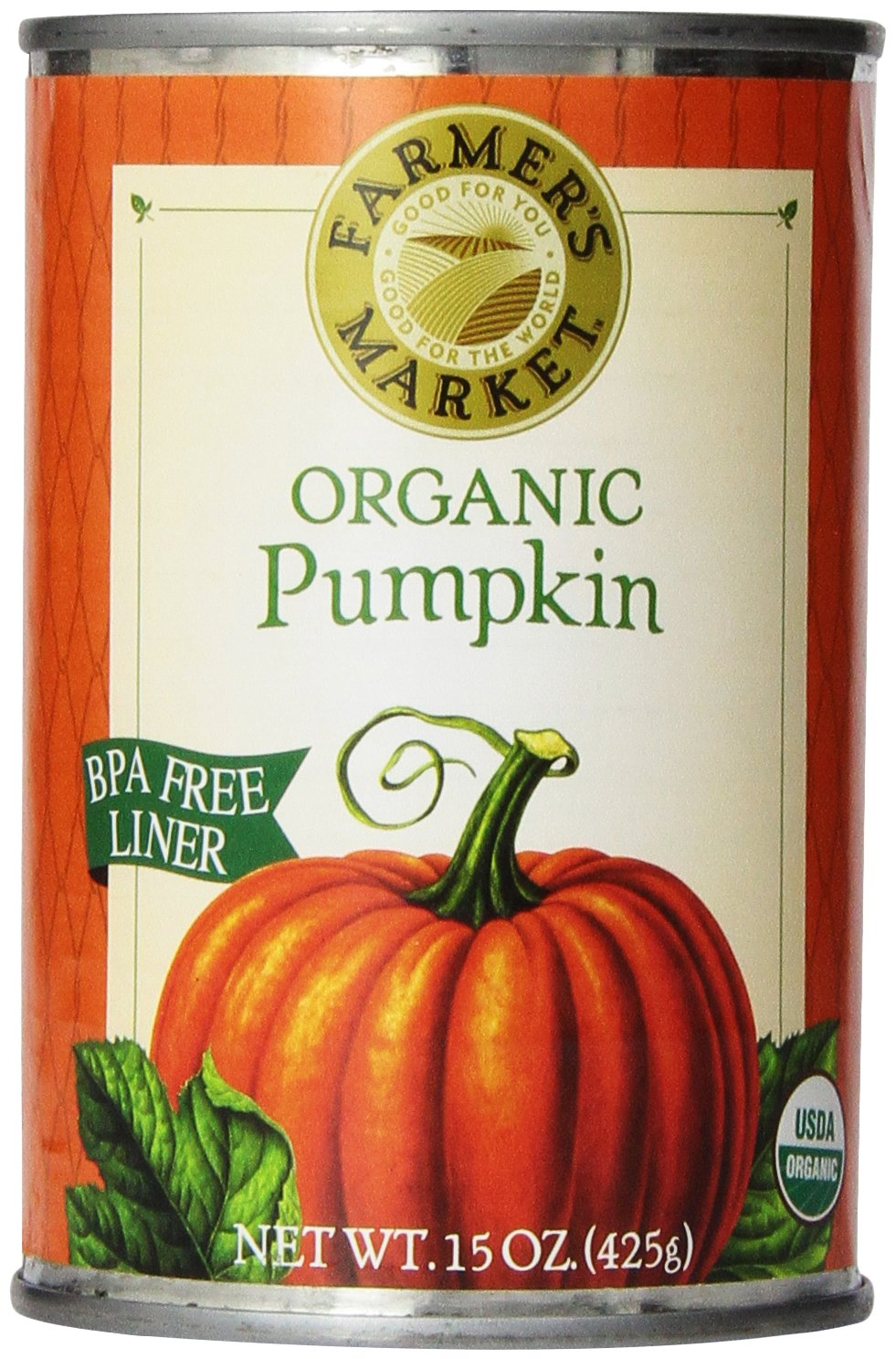 Farmers Market Foods, Organic Canned Pumpkin, 15 Ounce