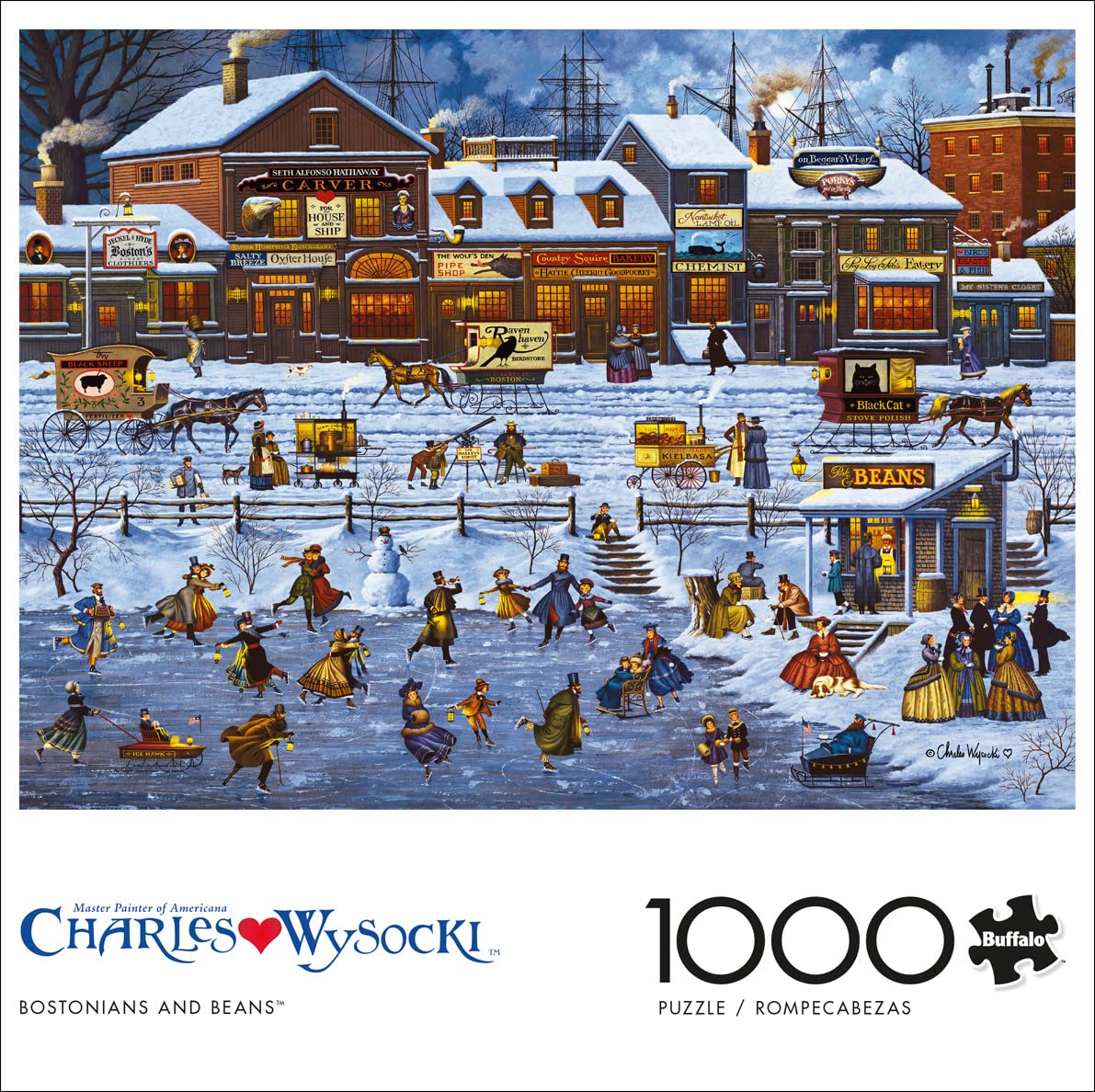 Buffalo Games 1000 Piece Jigsaw Puzzle - Bostonians and Beans, Large Size, Multicolor, Model 11511 - Perfect for Adults and Game Nights