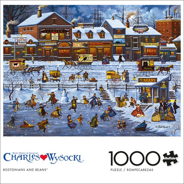 Buffalo Games 1000 Piece Jigsaw Puzzle - Bostonians and Beans, Large Size, Multicolor, Model 11511 - Perfect for Adults and Game Nights