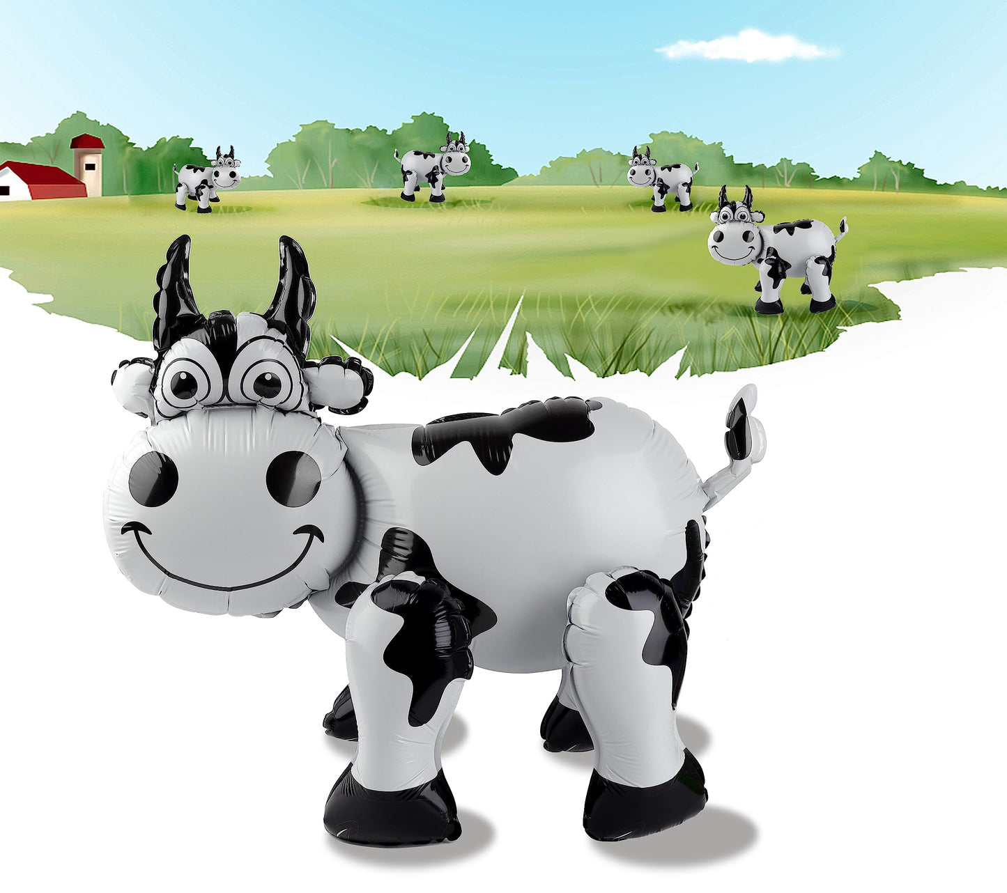 3D Cow Balloon For Western Cowboy Party Decorations,Cute Self Standing Cow Balloons For Western Cowgirl Theme Birthday Party Fav