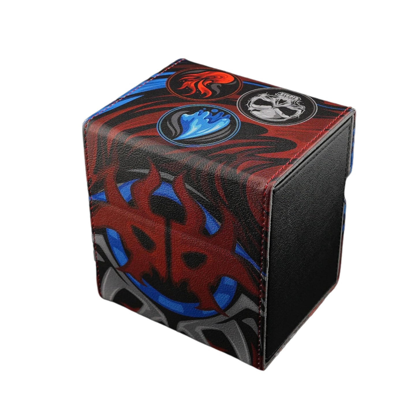 Ai protective covering MTG Commander 100+ Card Custom Art Deck Box With Storage (Blue/Black/Red)