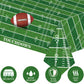 Kesfey 3 Packs Football Tablecloth 54 X 108 Inches Green Football Field Touchdown Tablecover Disposable Plastic Rugbyl Themed Bi