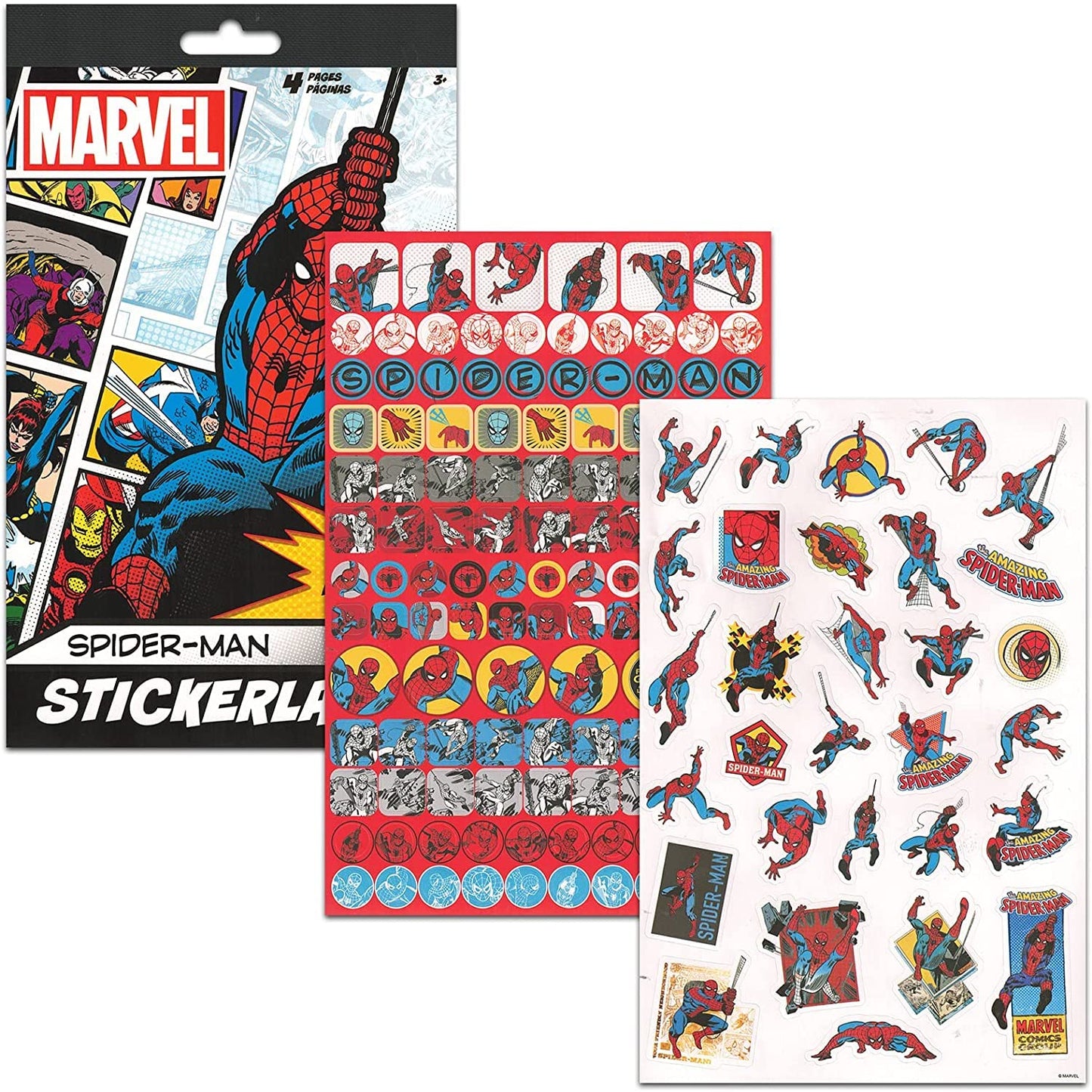 Marvel Spiderman Stickers and Tattoos Party Favor Bundle (295+ Spider-Man Stickers and 75 Temporary Tattoos)