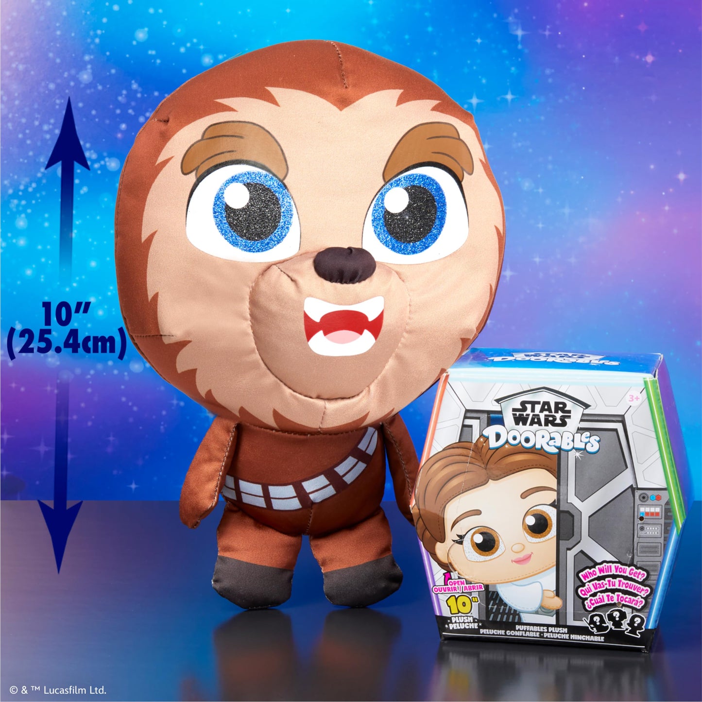 Just Play Star Wars Doorables Puffables Plush - Star Wars: A New Hope, 10-Inch Collectible Plush Featuring Glitter Eyes, Styles
