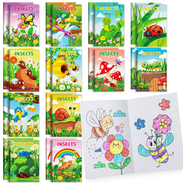 Benlouis 24 Pcs Insects Mini Coloring Books Kids Spring Butterfly Bee Beetle Party Favors Activity Books Bulk For Kids Spring Bi