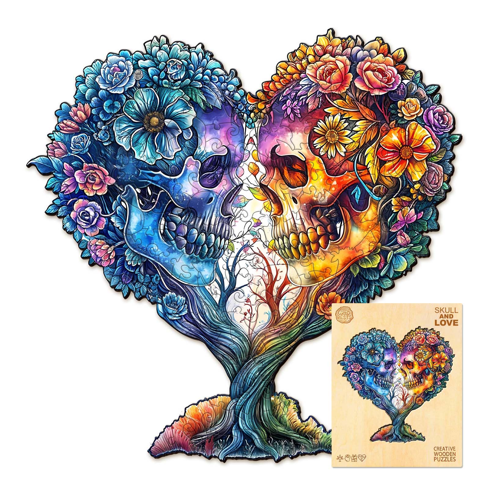 Wooden Puzzles For Adults, Skull Tree Puzzles For Adults, Unique Puzzles Gifts For Women Men, Wooden Adult Puzzles (S-8.5 * 8.5I