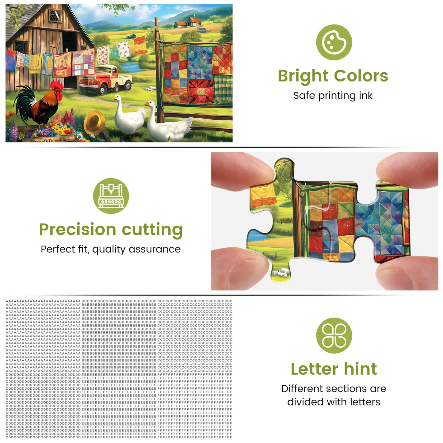 500 Pieces Puzzles for mature-themed Jigsaw Puzzle 500 Piece Puzzle Children Elderly Puzzle Chicken Duck Farm Puzzle Gift for Mom Dad Family Friend Family Activity Games Home Decor Wall Art 20.5x15IN