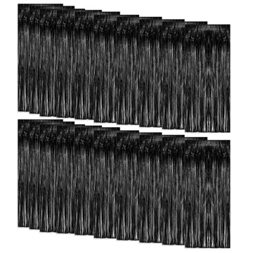 20 Pack Foil Curtain Backdrop Silver Metallic Tinsel Foil Fringe Curtains Photo Booth Props for Birthday Wedding Engagement Baby