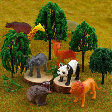 KarberDark Animal Toy Set - 64-Piece Multicolor Plastic Jungle Figures for Kids - Party Favors, Goodie Bag Stuffers, Classroom Rewards