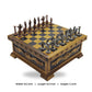 Wooden Chess Set with Storage - Handcrafted Chess Board and British Figure Metal Chess Pieces - Decorative Chess Game for mature-themeds & Kids - enhanced Gift for Family & Friends (Copper Chess Pieces)