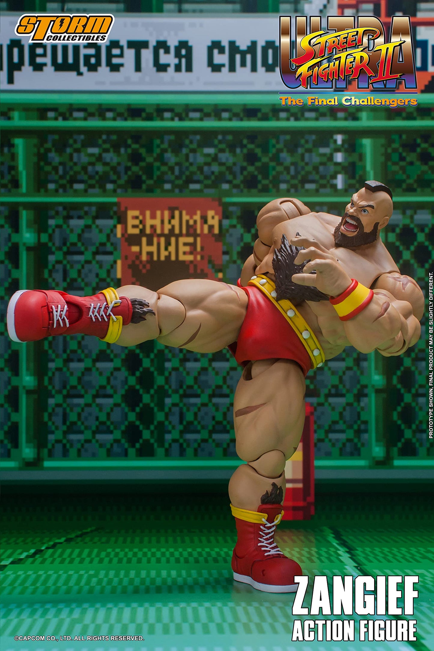 Storm Collectibles Ultimate Street Fighter II Zangief Action Figure STM87180 Red - Durable ABS Material, Collectible Gaming Figure